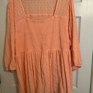 Torrid Coral Floral Blouse